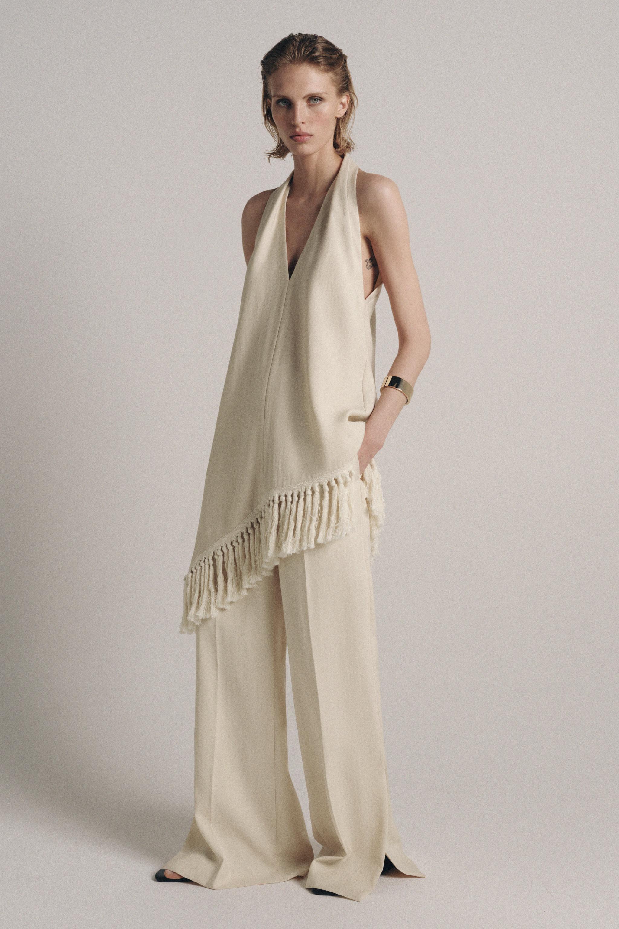 TOP HALTER À FRANGES ZW COLLECTION